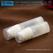 ZB-QE Series 10ml 15ml mini PP plastic round translucent airless cosmetics lotion pump bottle